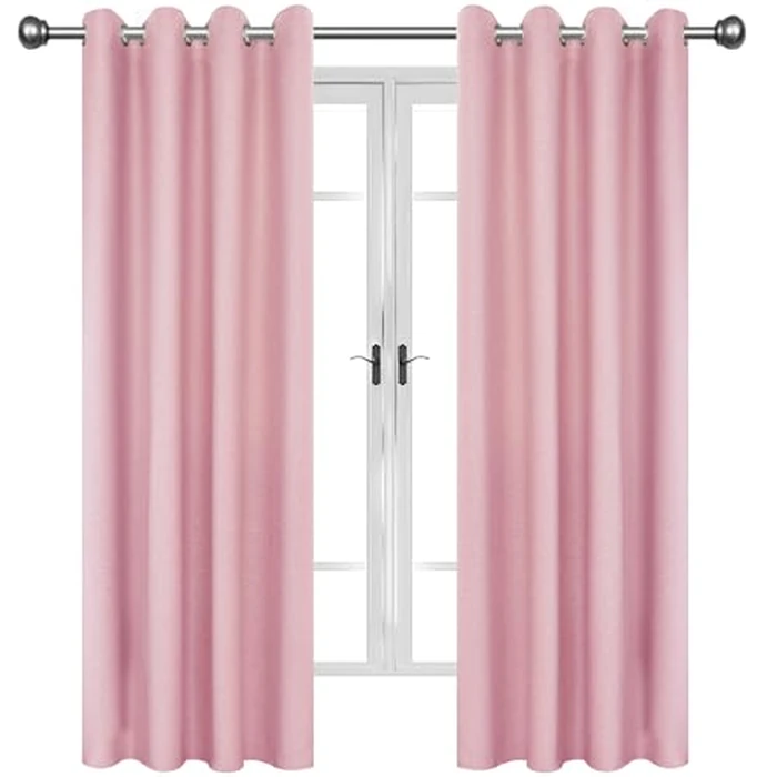 JIVINER 2 Panel Set Linen Blackout Curtains for Bedroom Living Room Darkening Curtains Grommet Thermal Insulated 63 inch Window Drapes Panels (Baby Pink, W52 X L63,2 Panels) by JIVINER - Image 7