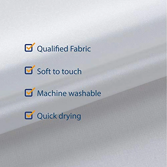 N&Y HOME Longer Shower Curtain Liner Fabric - 72 x 75 inch, Hotel Quality, Washable, White Spa Bathroom Curtains with Grommets by N&Y HOME - Image 5