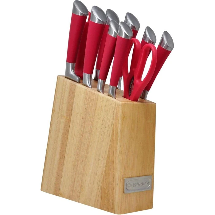 Cuisinart C77SS-11PRDGR 11-Piece Arista Collection Cutlery Stainless Steel Knife Block Set - Red by Cuisinart - Image 1