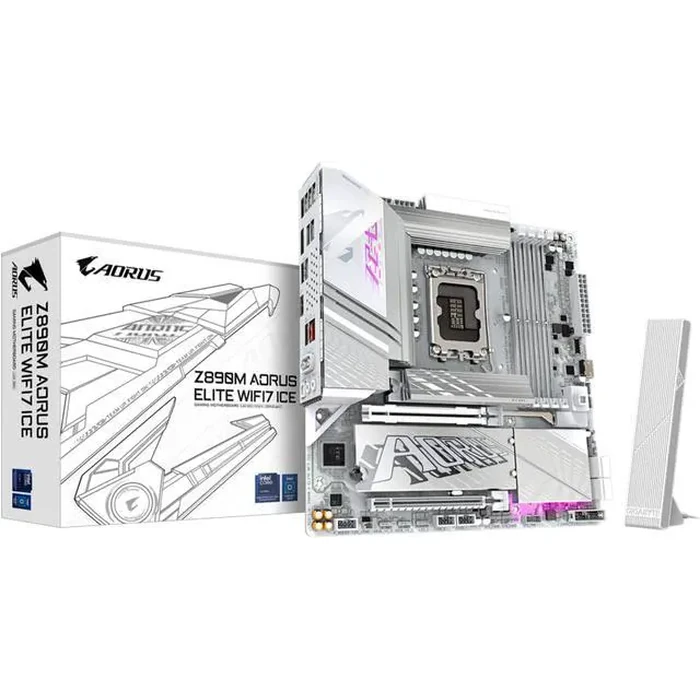 GIGABYTE Z890M AORUS ELITE WIFI7 ICE Ultra Core (Series 2) LGA 1851, ATX, DDR5, 3x M.2, PCIe 5.0, Thunderbolt 4, WIFI7, 2.5GbE LAN, EZ-Latch by GIGABYTE - Image 2