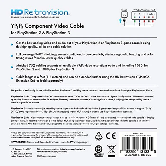 HD Retrovision Premium YPbPr Component Video Cable for PlayStation 2/3 (PS2/PS3) by HD Retrovision - Image 6