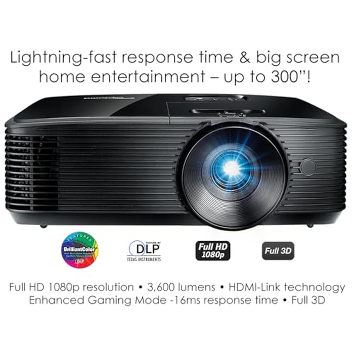 Optoma HD146X High Performance Projector for Movies & Gaming | Bright 3600 Lumens | DLP Single Chip Design | Enhanced Gaming Mode 16ms Response Time, 3600 Lumens, Lamp by Optoma - Image 3