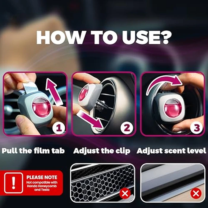 Air Jungles Honey Peach Scent Car Air Freshener Vent Clip, 6 Count Long Lasting Up to 180 days, Natural Essential Oil Car Fragrance for Women and Men, Odor Eliminator - 4ml Each by Air Jungles - Image 2