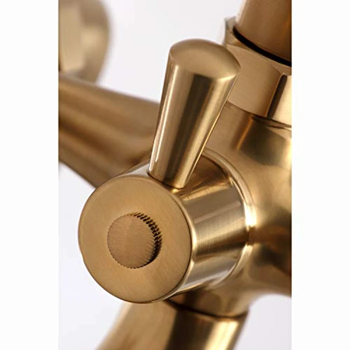Kingston Brass KS268SB 7" Centerset Tub Faucet with Hand Shower, 4-5/8" x 4-5/16" (L) x 6-9/16" (W) x 6-1/8" (H), Satin Brass by Kingston Brass - Image 4
