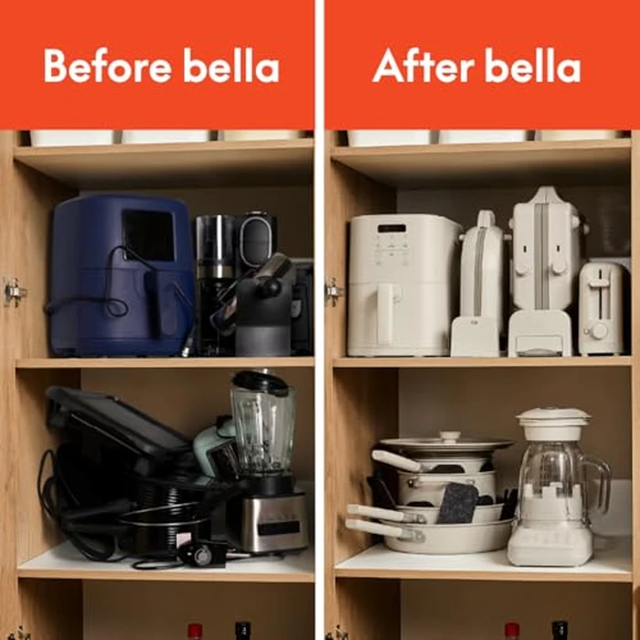 bella Flip-n-Store Waffle Maker with EverGood(TM) Ceramic Nonstick Coating, Fits-anywhere(TM) Kitchenware, Power Indicator Light, Cool Touch Handle & Cord Wrap, 7” Wide & 1" Deep Plates, 1000 Watt, Oatmilk by BELLA - Image 8