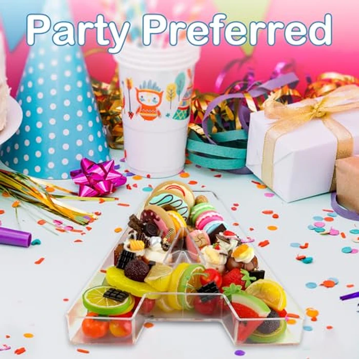 10" U Clear Acrylic Letter Charcuterie Board Box, Reusable Fillable Decorative Tray, Food-Safe Display for Candy, Snacks & Desserts, Perfect for Parties, Birthdays, Baby Showers & More by Esmorah - Image 7