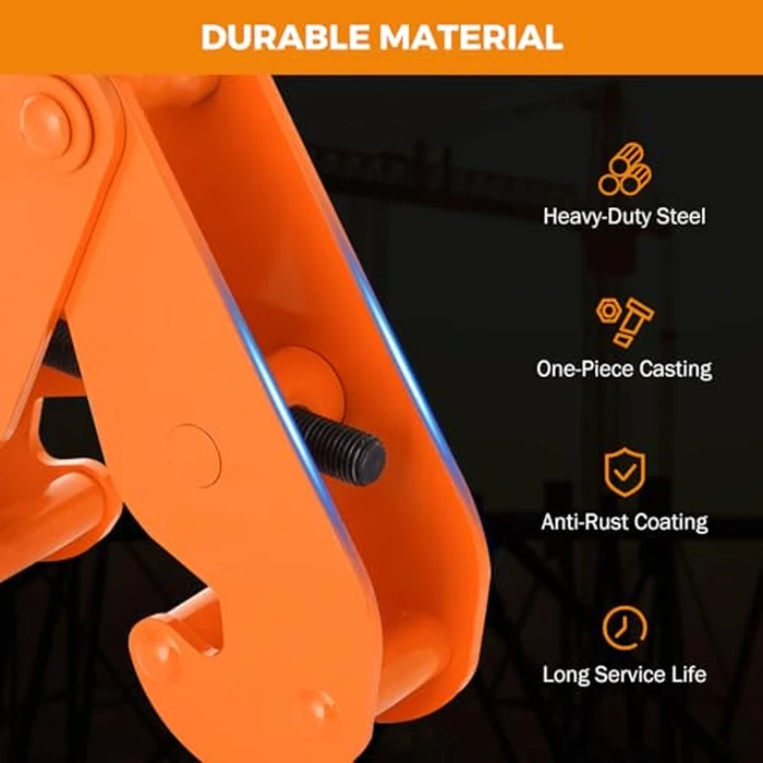 BEAMNOVA I Beam Clamp 4400lbs 2 Ton Load Capacity Heavy Duty Metal H Beam Clamp Lifting Tool for Rigging Adjustable Opening Flange by BEAMNOVA - Image 4