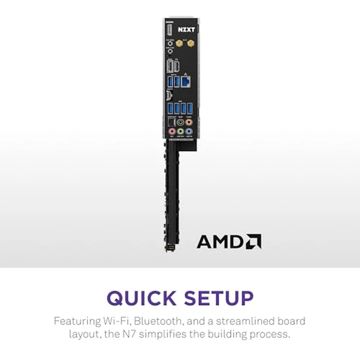NZXT N7 B650E - AMD B650 Chipset - Supports AMD Ryzen 9000 8000 & 7000 Series CPUs (Socket AM5) - ATX Gaming Motherboard - Integrated Rear I/O Shield - DDR5 - Wi-Fi 6E - Black by NZXT - Image 6