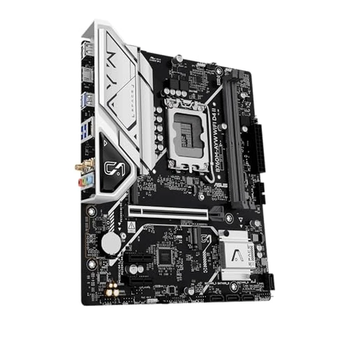 ASUS B760M-AYW WiFi D4 II Intel(R) B760 (LGA 1700) microATX mATX Motherboard, PCIe 5.0 x16 Support, Two M.2 Slots, DDR4, Realtek 2.5Gb Ethernet, Wi-Fi 6, HDMI, SATA 6 Gbps, Front USB 5Gbps, Aura Sync by ASUS - Image 9