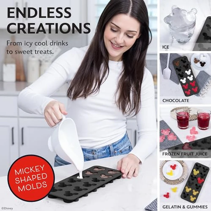 Disney Silicone Ice Cube Tray - 2 Pack Ice Trays for Freezer with Fun Mickey, Minnie & Winnie the Pooh Molds - Flexible BPA-Free Silicone Molds for Ice, Chocolate, and More by Best Brands - Image 4