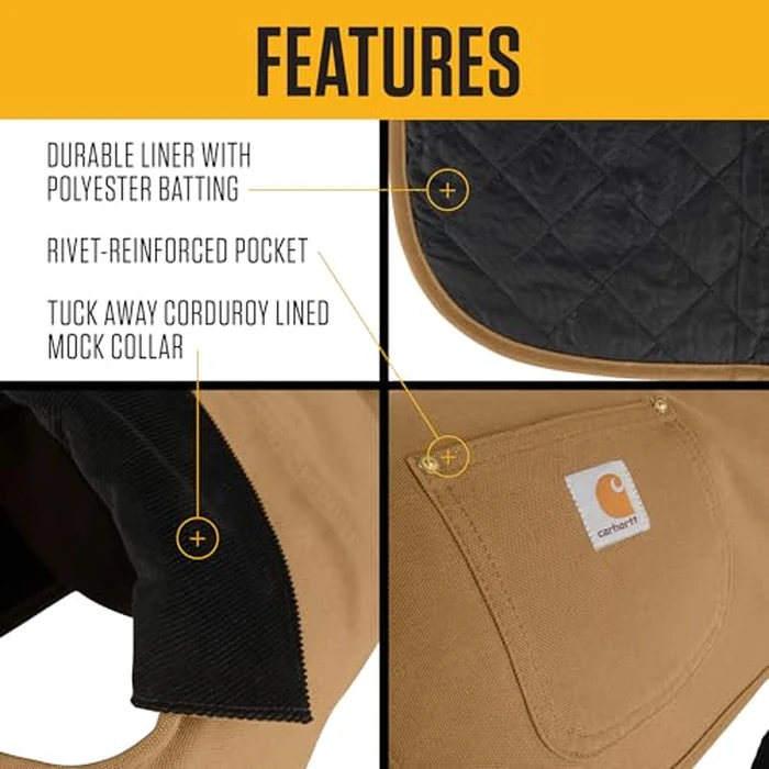 Carhartt Firm Duck Insulated Dog Chore Coat, Durable Weather Resistant Jacket for Cold and Windy Conditions, PFAS Free (Deep Wine), Medium by Carhartt - Image 3