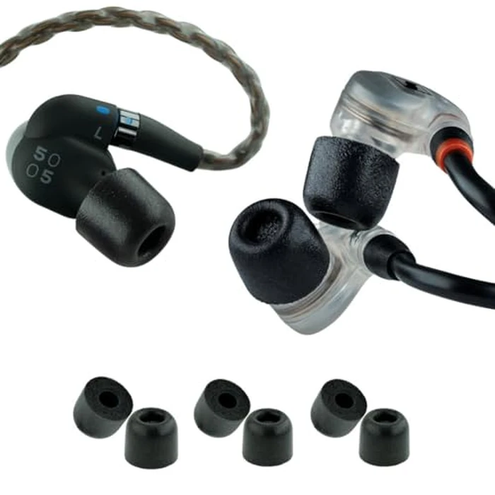 Comply 500 Core Series | Memory Foam Replacement IEM Ear Tips for KZ, Moondrop, FiiO Sennheiser & More | Superior Noise Isolation, Ultimate Comfort, Secure Fit | TechDefender, Black (S/M/L) (3 Pairs) by COMPLY - Image 1