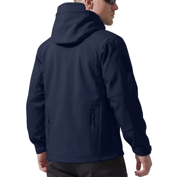 FREE SOLDIER Men's Outdoor Waterproof Soft Shell Hooded Military Tactical Rain Jacket (Dark Navy, 3XL) by FREE SOLDIER - Image 2