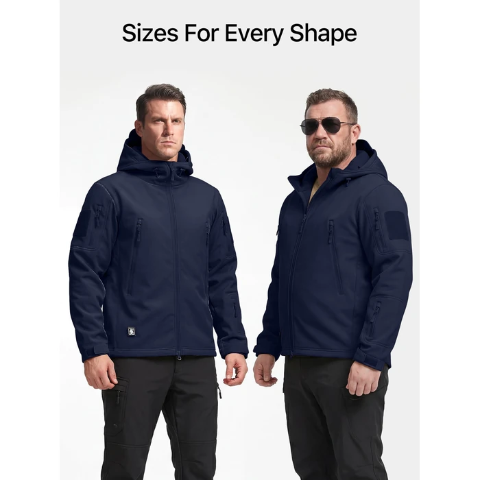 FREE SOLDIER Men's Outdoor Waterproof Soft Shell Hooded Military Tactical Rain Jacket (Dark Navy, 3XL) by FREE SOLDIER - Image 8