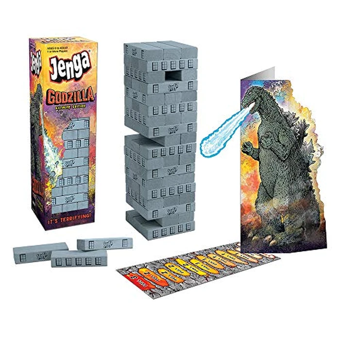 Jenga: Godzilla Extreme Edition | Based on Classic Monster Movie Franchise Godzilla | Collectible Jenga Game | Unique Gameplay Featuring Movable Godzilla Piece by USAOPOLY - Used - Like New condition - US$30.40