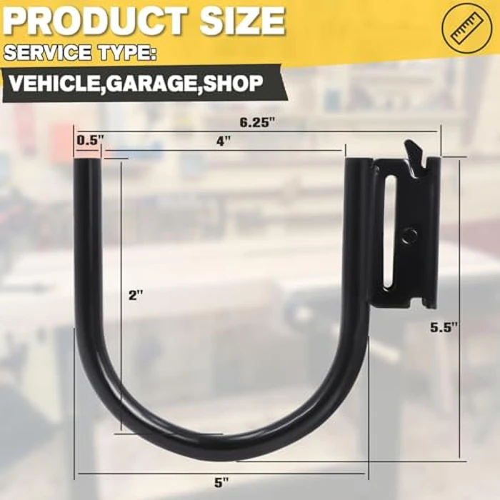 10 Pack E Track J Hooks Heavy Duty E Track 5" Large Steel J Hook E Track Accessories for Cargo Tie Down Systems in Enclosed Trailer Garage Workshop 0.5" Diameter Solid Steel Maximum Load 1500 Pounds by Hedday - Image 2