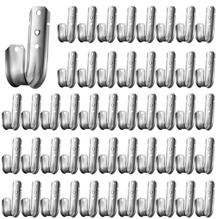 MBJZSL 100 Pcs 2-Inch Cable Support, J Hooks Heavy Duty Galvanized Steel Cable Hook Wire Management J Hooks for Attaching Wall Mounting to Vertical Surfaces, Silver by MBJZSL - Used - Very Good condition