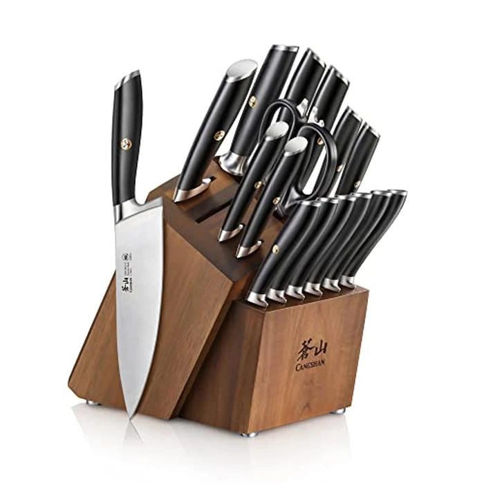 Cangshan L Series 17-Piece German Steel Forged Knife Set, 1026795 (Black) by Cangshan - Used - Very Good condition - US$177.67