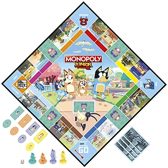 Monopoly Junior: Bluey Edition Board Game for Kids Ages 5+, Play as Bluey, Bingo, Mum, and Dad, Features Artwork from The Animated Series - English (Amazon Exclusive) by Monopoly - Image 3
