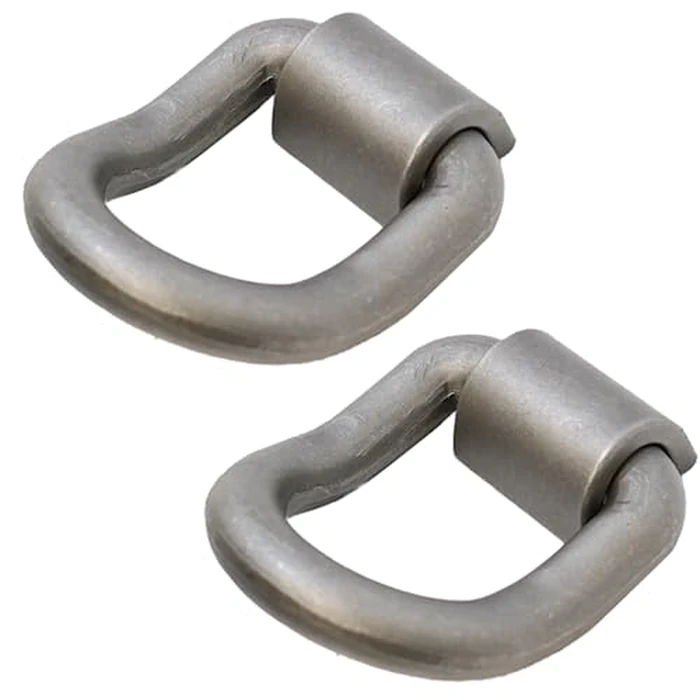 Boxer 1” Weld-On Heavy Duty Forged Bent D Rings 47,000 Pounds, Raw Finish, for Flatbeds Tie-Down Anchor (2 Pack) by Boxer - Used - Very Good condition - US$31.02