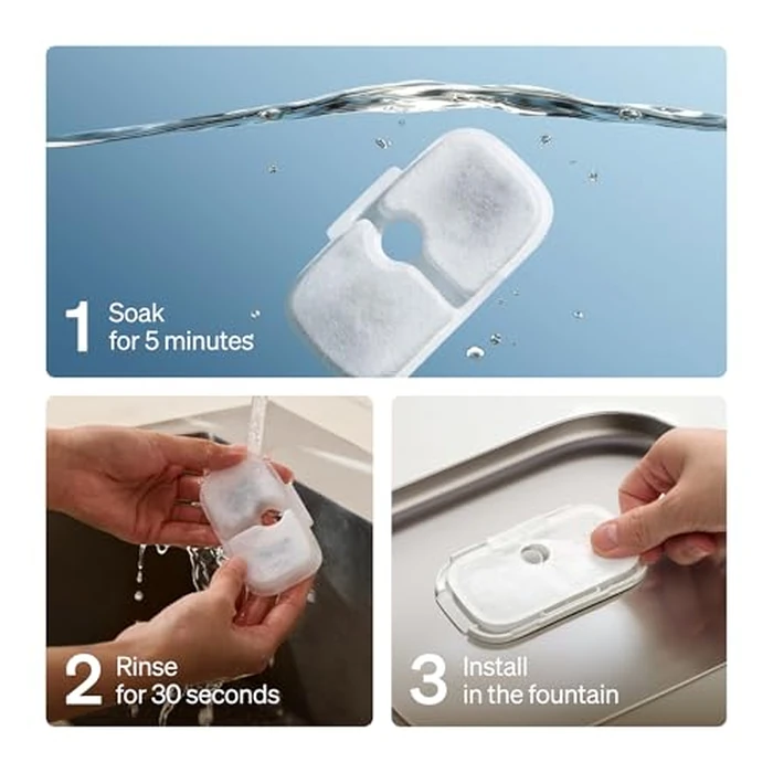 PETLIBRO Replacement Filters for Dockstream Cat Water Fountain PLWF106/PLWF116/PLWF115/PLWF105/PLWF005, 4 Months Set of Replacement Filters for Ultra Quiet Cat Fountain, 8 Count for Pet Water Fountain by PETLIBRO - Image 8