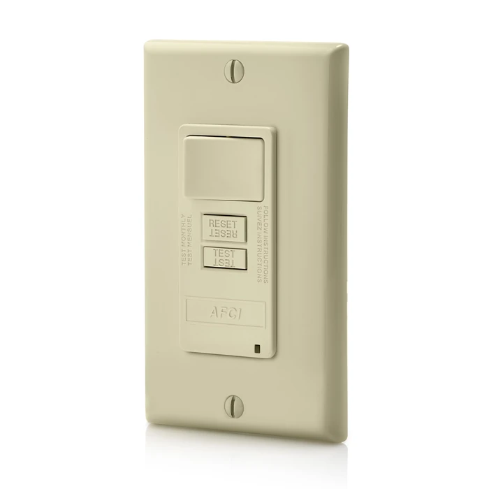 Leviton AFCI/Switch Combination, 15 Amp, Self Test, LED Indicator Light, AFSW1-I, Ivory by Leviton - Image 2