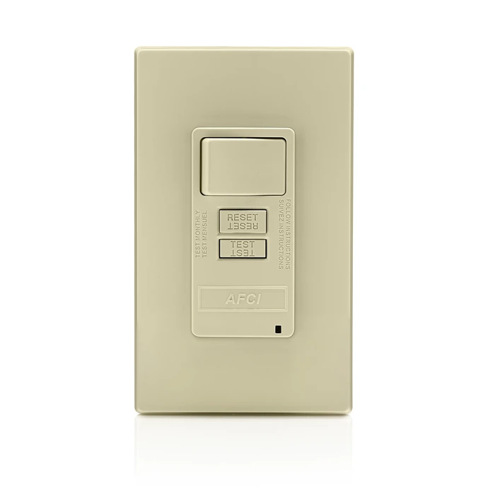 Leviton AFCI/Switch Combination, 15 Amp, Self Test, LED Indicator Light, AFSW1-I, Ivory by Leviton - Image 4