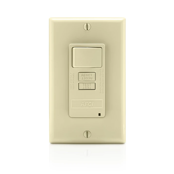 Leviton AFCI/Switch Combination, 15 Amp, Self Test, LED Indicator Light, AFSW1-I, Ivory by Leviton - Image 5