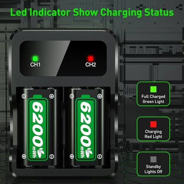 Ukor Fast Charging 2x6200mWh Rechargeable Battery Packs with Charger for Xbox One/Xbox Series X|S Xbox One S/Xbox One X/Xbox One Elite Wireless Controller, Lasting Intelligent Protection by Ukor - Image 4