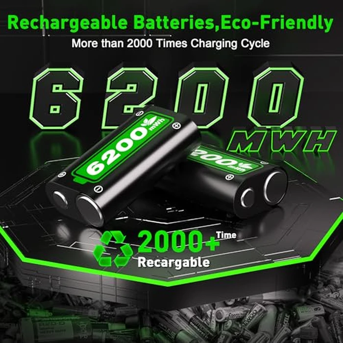Ukor Fast Charging 2x6200mWh Rechargeable Battery Packs with Charger for Xbox One/Xbox Series X|S Xbox One S/Xbox One X/Xbox One Elite Wireless Controller, Lasting Intelligent Protection by Ukor - Image 6