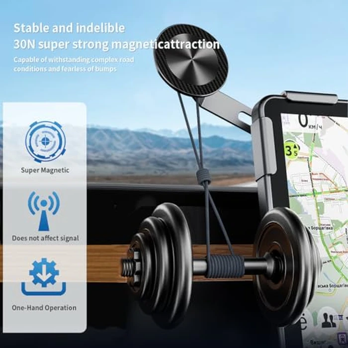 ILGNIMZ Aluminum Alloy Tesla Phone Mount【Ultra-Strong Magnetic Base】 Foldable Hidden Car Mount for Tesla Model 3/Y/Cybertruck, Durable for MagSafe Phone Holder Fit All Devices, Tesla Accessories by ILGNIMZ - Image 7
