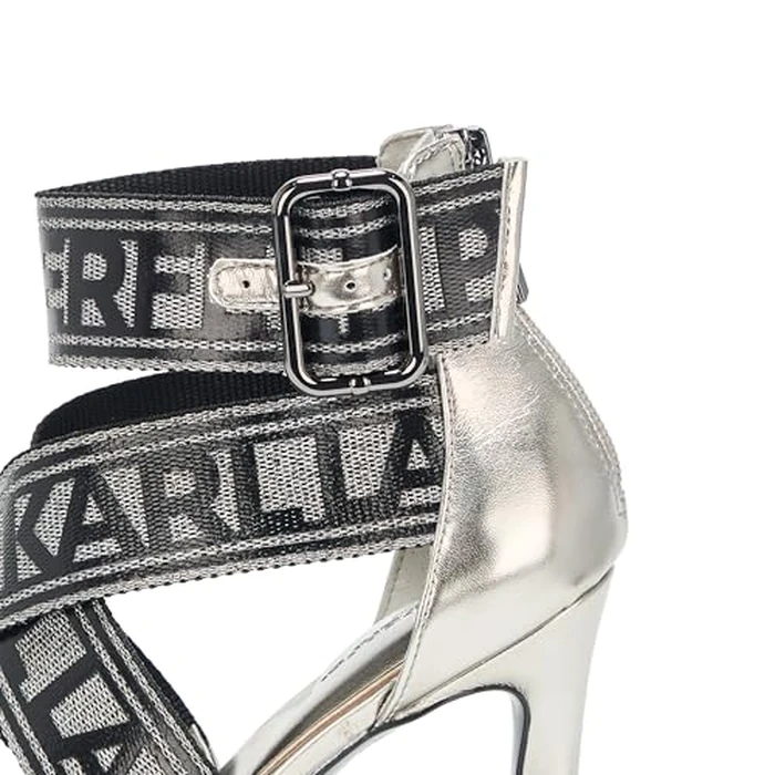 Karl Lagerfeld Paris Women's Careliz Everyday Strappy Sandal Heeled, Pewter, 8.5 by KARL LAGERFELD - Image 4