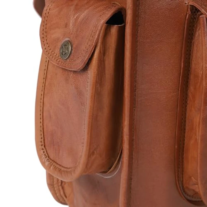 HULSH 16 Inch Genuine Leather Backpack for Women and Mens Leather backpack and Leather laptop backpack for Women | Leather backpack for men Perfect mens backpack for daily use Retro backpack Vintage by HULSH - Image 6