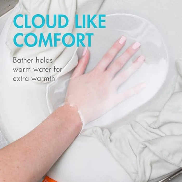 Boon Puff+ Inflatable Baby Bather - Infant Bathtub Includes Microfleece Cover, Swaddle Wings, and Storage Bag - Inflatable Baby Bathtub for Newborns and Infants by Boon - Image 6