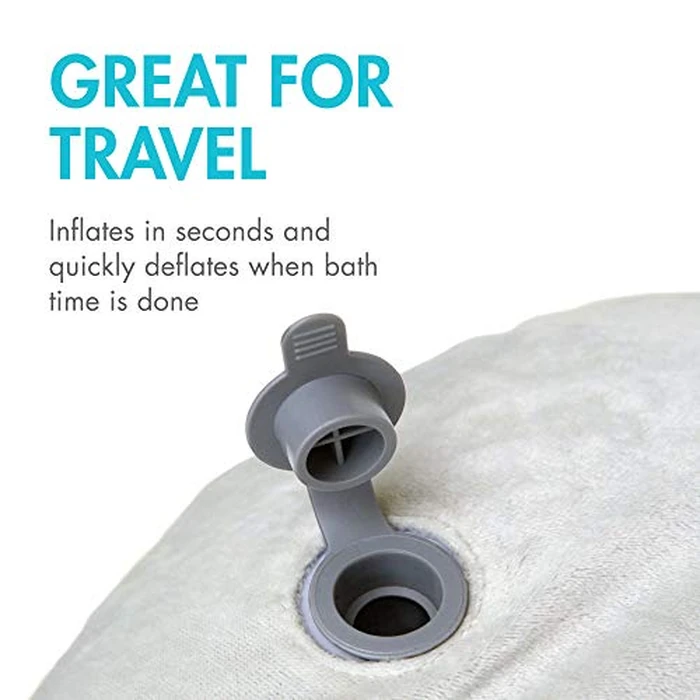 Boon Puff+ Inflatable Baby Bather - Infant Bathtub Includes Microfleece Cover, Swaddle Wings, and Storage Bag - Inflatable Baby Bathtub for Newborns and Infants by Boon - Image 7