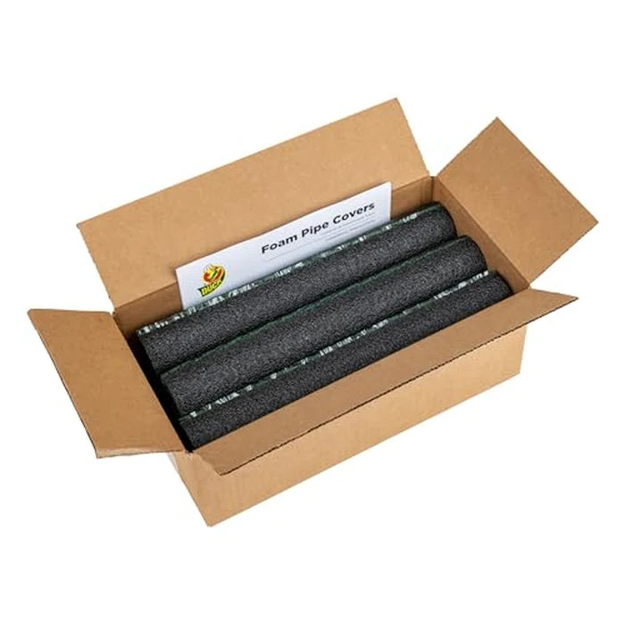 Duck Brand Foam Pipe Covers, Pipe Insulation Foam Tubes for Hot and Cold Water Pipes, Pre Slit and Self Sealing Adhesive Edge, 0.75 in. x 1 Ft., 6 Sticks Per Package, 6 Feet Total, Black by Duck Brand - Image 7