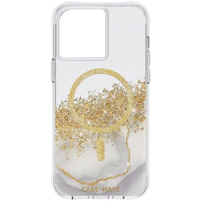 Case-Mate Karat Marble Phone Case with MagSafe for iPhone 14 Plus - Clear/Gold by Case-Mate - Image 2