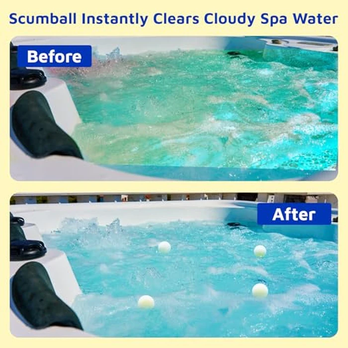 Scumball s for Hot Tub Foam Absorber & Pool Spa Surface Cleaner, Reusable 3" Foam Ball Absorbs Oils, Hot Tub Sponge Absorber, Hot Tub Accessories Prevent Foam Lines by SCUMBALL - Image 3