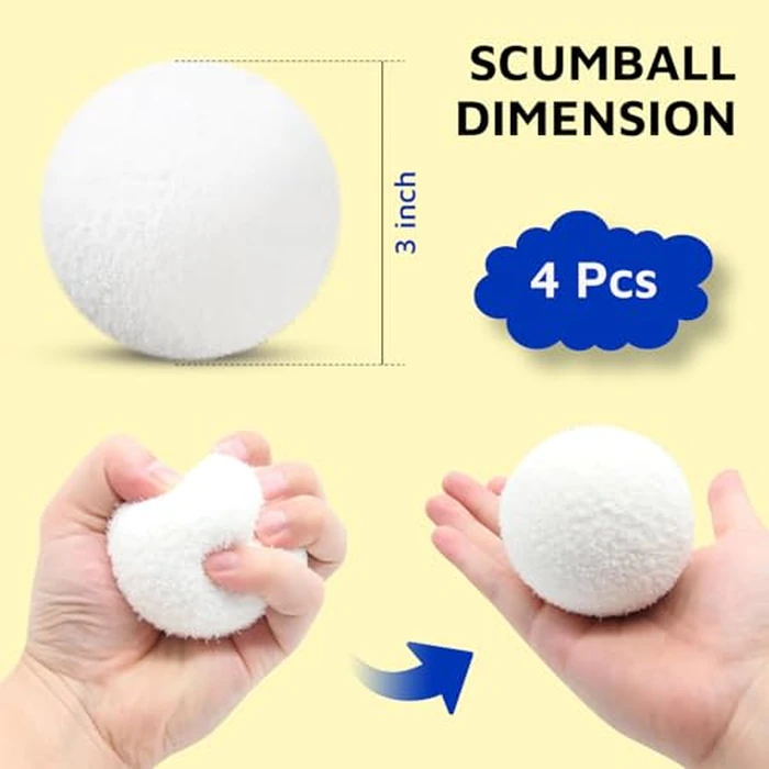 Scumball s for Hot Tub Foam Absorber & Pool Spa Surface Cleaner, Reusable 3" Foam Ball Absorbs Oils, Hot Tub Sponge Absorber, Hot Tub Accessories Prevent Foam Lines by SCUMBALL - Image 4
