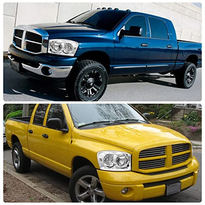 ADCARLIGHTS Headlight Assembly Pair for 2006-2008 Dodge Ram 1500 2006-2009 Dodge Ram 2500 3500 Clear Lens Chrome Housing Clear Reflector Left Right W/O Bulbs by ADCARLIGHTS - Image 4