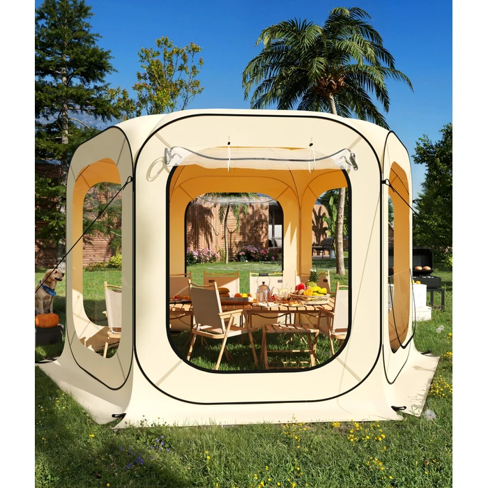 Instant Outdoor Clear Bubble Tent Pop Up Bubble Tent 10-12 Person Portable Screen House Room All Weather Sport Tents Instant Rainproof Camping Sun Shelter Coldproof for Sports Events Patio Fishing by GarveeHome - Used - Like New condition - US$117.58