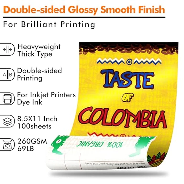 Koala Thick Photo Paper 8.5x11 Inches Heavyweight Double Sided High Glossy 100 Sheets 260gsm only Compatible with Inkjet Printer by KOALA PAPER - Image 2