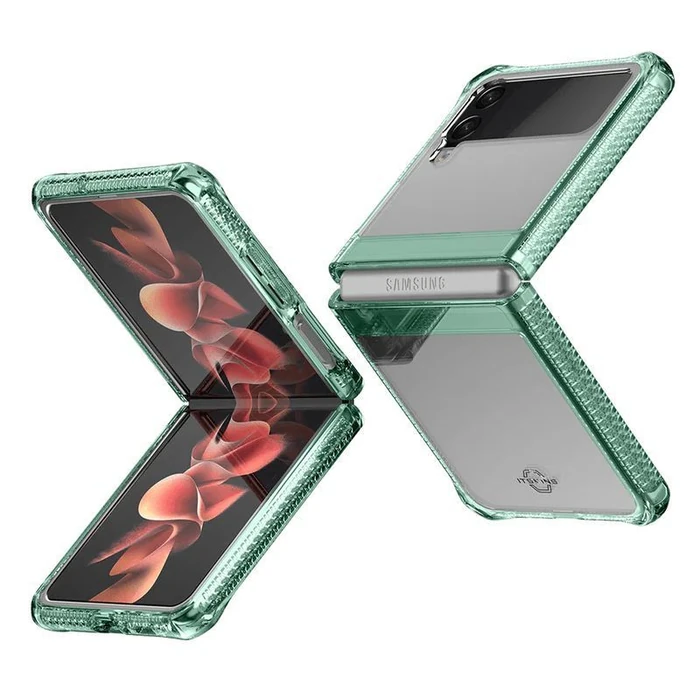 Itskins Hybrid Clear Phone Case for Galaxy Z Flip3 5G - Light Green/Transparent by Itskins - Image 4