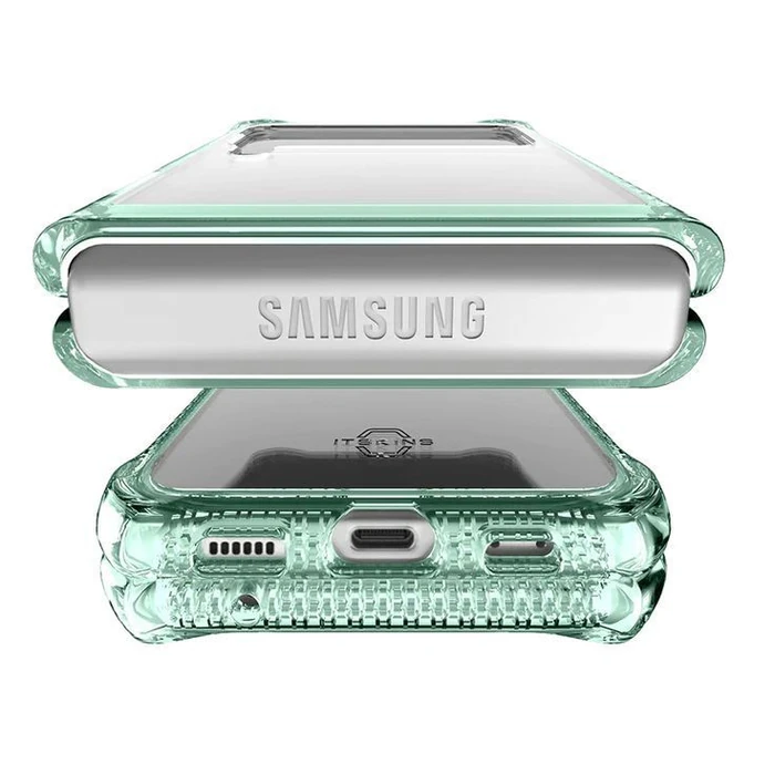 Itskins Hybrid Clear Phone Case for Galaxy Z Flip3 5G - Light Green/Transparent by Itskins - Image 5