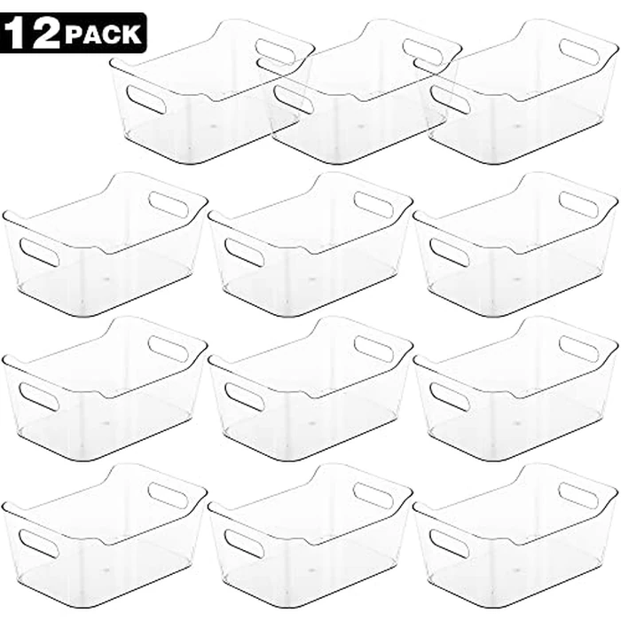 Tiawudi 12 Pack Plastic Storage Bins, Multi-Use Organizer Bins, Pantry Organizer, Clear Storage Containers for Home, Kitchen, Office, Cabinet, Shelf and Fridge Organization by Tiawudi - Image 4