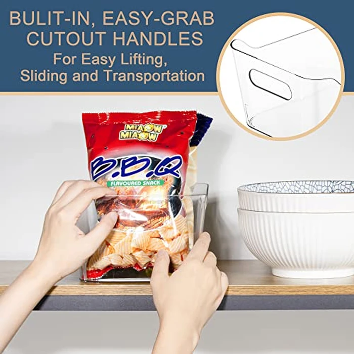 Tiawudi 12 Pack Plastic Storage Bins, Multi-Use Organizer Bins, Pantry Organizer, Clear Storage Containers for Home, Kitchen, Office, Cabinet, Shelf and Fridge Organization by Tiawudi - Image 6