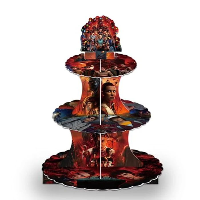 H.ebony Stranger 5 TV Party Supplies Decorations, Movie Theme Cupcake Stand, 12 Inch Cardboard Cupcake Tray for Birthday, Wedding, Party Decoration by H.ebony - Image 1