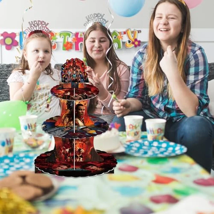 H.ebony Stranger 5 TV Party Supplies Decorations, Movie Theme Cupcake Stand, 12 Inch Cardboard Cupcake Tray for Birthday, Wedding, Party Decoration by H.ebony - Image 3