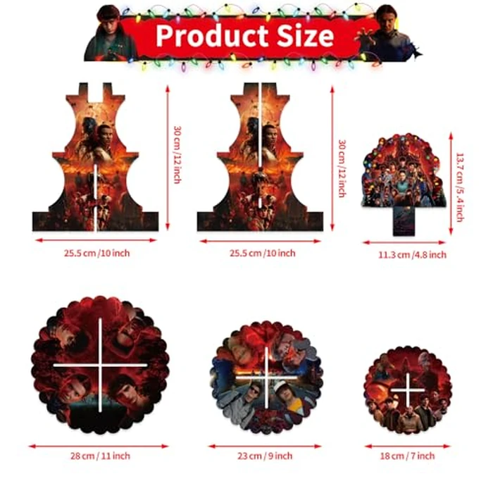 H.ebony Stranger 5 TV Party Supplies Decorations, Movie Theme Cupcake Stand, 12 Inch Cardboard Cupcake Tray for Birthday, Wedding, Party Decoration by H.ebony - Image 5