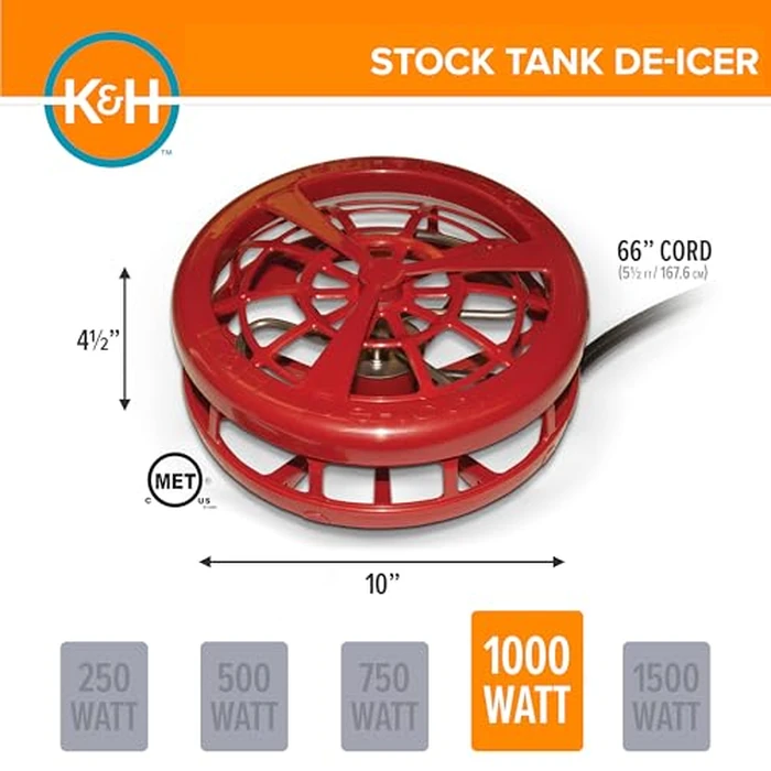 K&H Manufacturing Ultimate All-In-One Stock Tank De-Icer 1000-Watt Removable Floater Ring by K&H - Image 3